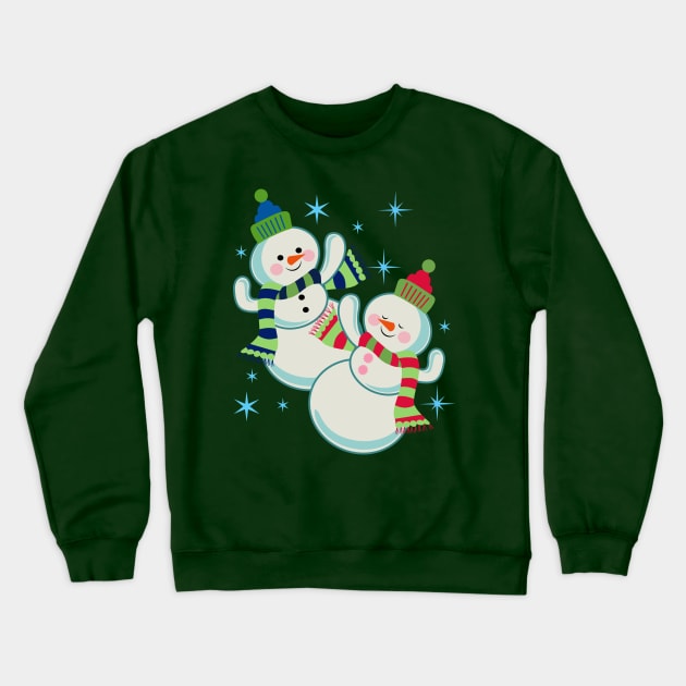 dancing snowman Crewneck Sweatshirt by richhwalsh